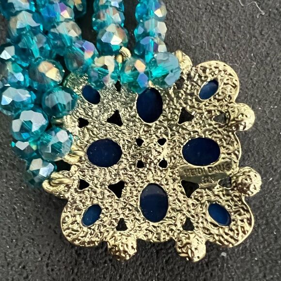 🩵 Heidi DAUS Stunning & Elegant Swarovski Crystals Blue Beaded Necklace 🩵 - Picture 4 of 8